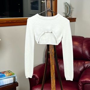 Zara Knit Arm Warmer cropped Sweater Size small